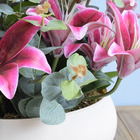 Arranjo De Lírios Pink E Eucalipto Artificial No Vaso Nude |